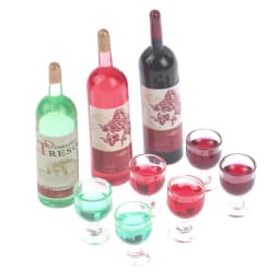 1/12 Miniature Wine Bottles Dollhouse Kitchen Accessories - Mini Dolls House Living Room Accessories Beer Drink Bottles & cups