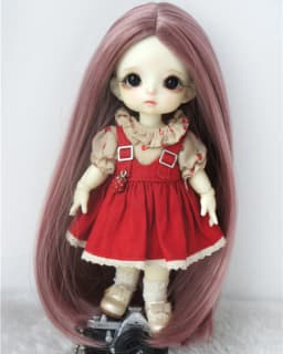 Tiny Doll Wigs JD016 3-4inch 4-5inch 5-6inch Parting Long Straight Synthetic Mohair BJD Hair 1/12 1/8 OB11 Doll Accessories