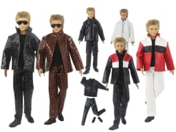 1 Set Doll Clothes Leather Clothing Outfit for 12 Inch Ken Doll Many Style for Choice 05