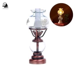 1:12 Dollhouse Miniature Retro LED Lamp Candlestick Light Desk Lamp Home Lighting Model Furniture Decor Toy Doll House
