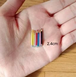 DollHouse Wooden Oil Paint Box Color Pencil Crayon Model Set Utility Knife Glue Stapler Origami Math School Accessories Bjd Doll