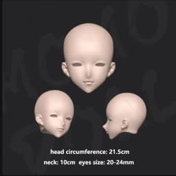 New 1/3 Bjd Head PVC No Makeup Boy Doll's Accessories Practice Makeup Toys