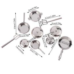 4Pcs or 6 Pcs 1:12 Dollhouse Miniature Metal Mini Pot Set Doll House Kitchen Furnitures Cookware Pans Food Toys Set DIY Scene