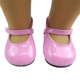 Girls Dolls Shoes Round Toe PU Princess Dress Shoes American Newborn Shoe Baby Toys Fit 43 Cm Baby Dolls
