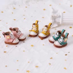 Round Toe OB11 Doll Shoes High Top Cowhide Leather Ankle Boots Lace Up Boots For YMY, Obitsu11,Body9, Gsc, Ddf, 1/12bjd Doll