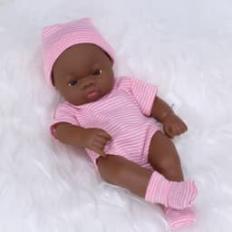 7.87Inch Black Skin American Reborn Dolls Cute Mini 20cm Cute Doll Toys Full Body Soft and Full Vinyl Doll Reborn Doll Toys Gift