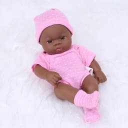 7.87Inch Black Skin American Reborn Dolls Cute Mini 20cm Cute Doll Toys Full Body Soft and Full Vinyl Doll Reborn Doll Toys Gift