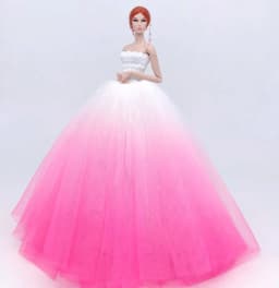 Doll Sequined Luxury Dresses Formal Wear Tutu Dress For 29CM Princess 1/6 Doll Bridal Tulle Candy Color Wedding Dresses Clothing