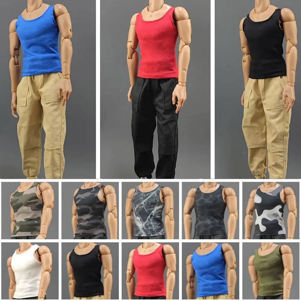 1/6 Miniature Soldier Trendy Clothing Round Neck T-shirt Male Hiking Casual Tank Bottom Female Sports Tops Soldier