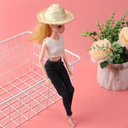 Woven Miniature Straw Hat Mini Doll Hat Doll House Ornament Hand Weaved Dollhouse Accessories DIY Decoration Doll Caps