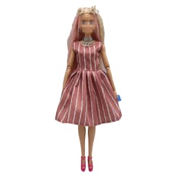 New 30cm 1/6 3 Colors Stripe Print Dress Doll Accessories Clothes for Barbies Doll