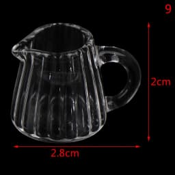 1PCS Dollhouse Cute Miniature Glass Milk Pot Fruit Juice Pot Kettle Model Toys DIY Decoration Charm Toy