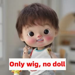 BJD Wig Qbaby Big Head Doll Hair Meng dian dian Soft Hair Cute Brown Short Hair Doll Accessories