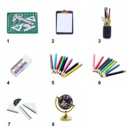 Dolls Accessories Doll Stationery Eraser Rulers 1:12 Scale Dollhouse Writing Materials Playing House Mini Painting Tools