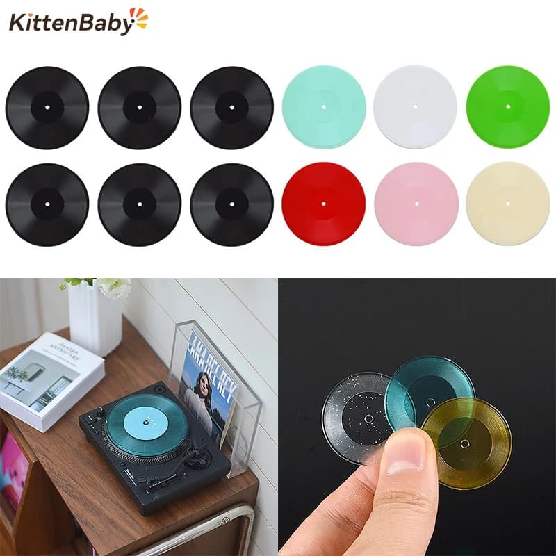 Dollhouse Cartoon Cute Miniature Simulation Record Model Accessories Decoration Ornament For Children Toys Birthday Gifts