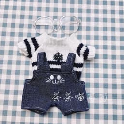 20cm Cotton Doll Kitten Overalls Clothes Fashion T-shirt Doll Pants Suit Casual Sweater Suspender Trousers Shoees Glasses Suits