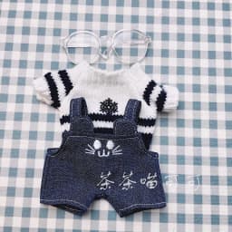 20cm Cotton Doll Kitten Overalls Clothes Fashion T-shirt Doll Pants Suit Casual Sweater Suspender Trousers Shoees Glasses Suits