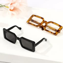 Retro Plastic Doll Glasses Miniature Triangle Sunglasses Rectangle Small Pet Glasses Toys Eyewear Doll Clothes Accessories