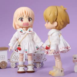 1/12 Ob11 Doll Handmade Clothes Dress With Cherry Strawberry Embroidery Suit For 1/12 Bjd / Sd Doll Accessories Ob11 doll