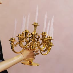 1Pcs 1:12 Dollhouse Mini Table Candle Candlestick Christmas Birthday Party Scene Home Ornament