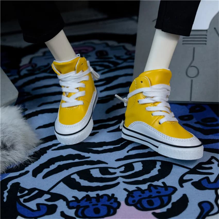 1/4 1/3 BJD SD Doll Round-toe Mini Casual Board Shoes Daily Spot Inventory White Black Yellow Boy's Sneakers Doll Accessories
