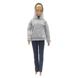 New 30cm 1/6 Doll Jeans Shorts Long Sleeves Simple and Loose Hoodie Set Daily Wear Clothes for Barbies Doll Accessories