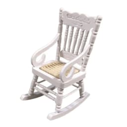 1/12 Dollhouse Miniature Rocking Chair Wooden Stool Armchair Modle Toys Furniture Pretend Play Doll House Decor Accessories