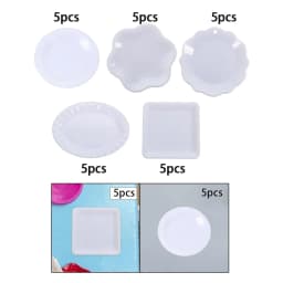5Pcs 1:12 Dollhouse Miniature Dish Tray Model Photoprops Scenery Supplies Mini Plate Dishes Dessert Dish Mini Food Plates