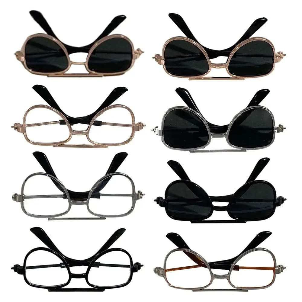 6cm Fashion Plush Doll Sunlasses For 10cm Cute Cotton Dolls Frame Eyeglasses for 1/31/4 BJD Mini Plush DIY Doll Accessories