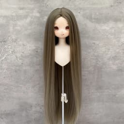 Doll's Wig for 1/3 1/4 1/6 Bjd Doll Long Straight Hair Mid Split Soft High Temperature Silk Girl Toys Accessory, No Doll