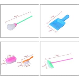9pcs Set Miniature Mop Dust Cleaner Doll Housework Cleaning Supplies Tools Set Dollhouse Furniture Decoration Doll Accessories