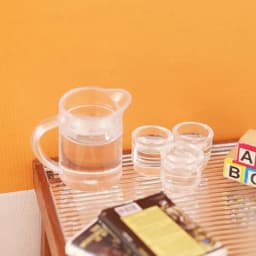1Set 1/12 Miniature Dollhouse Mini Lemon Water Kettle with Glasses Orange Juice Jug Play Kitchen Doll Food Model Toy Accessories