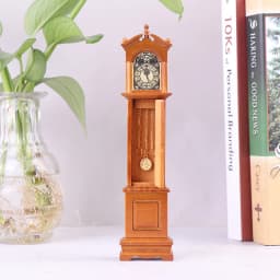 Vintage 1/12 Dollhouse Miniature Grandfather Clock Wooden Mini Model Furniture Toy DIY Doll House Decoration Accessories