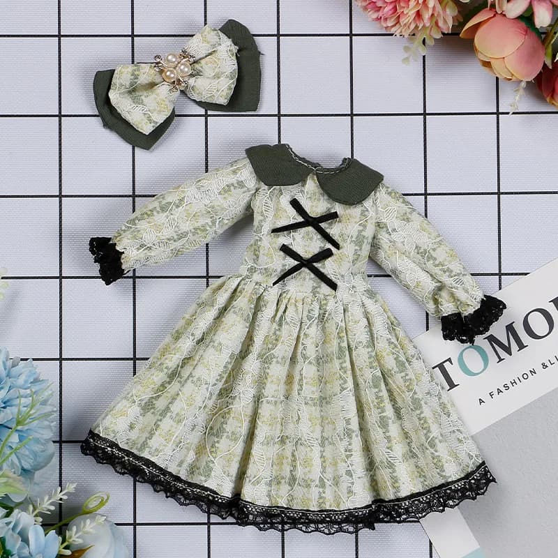 New 28cm Doll's Clothes Suit 1/6 Bjd Skirt with Hat/ Headdress for 12inch Princess Doll Dress Up Accessories