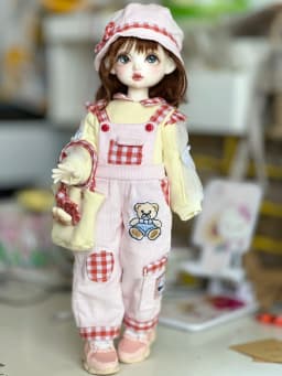 BJD doll clothes for 1/4 1/5 1/6 size cute doll clothes overalls set BJD doll clothes 1/4 1/5 1/6 doll accessories (5 points)