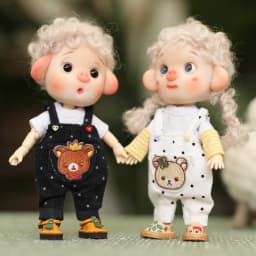 Kawaii 1/12 BJD Doll Clothes Fashion Suspender Pants Dolls jeans for ob11,gsc,body9 Dolls Accessories Obitsu 11 Clothes