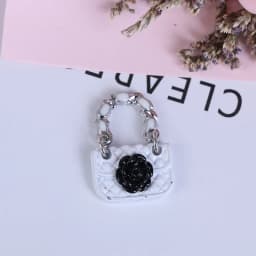 Fashion Leather Miniature Bag For 1/6 1/12 BJD Doll Clothes Accessories Dollhouse Mini Metal Chain Bag Purse Shopping Handbag
