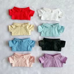 For 20cm Idol Doll Clothes Accessories Striped Short Sleeve Cotton Stuffed Doll Shirt Top Blouse T-shirt Kids Toy Gift