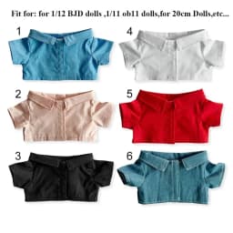For 20cm Idol Doll Clothes Accessories Striped Short Sleeve Cotton Stuffed Doll Shirt Top Blouse T-shirt Kids Toy Gift