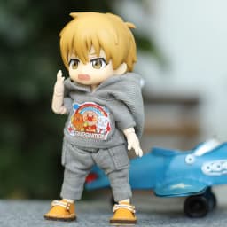 Cartoon OB11 overalls jumpsuit clothes clothes With Hat Doll Accessories Clothing for ob11,obitsu 11,molly, gsc,1/12 BJD Dolls