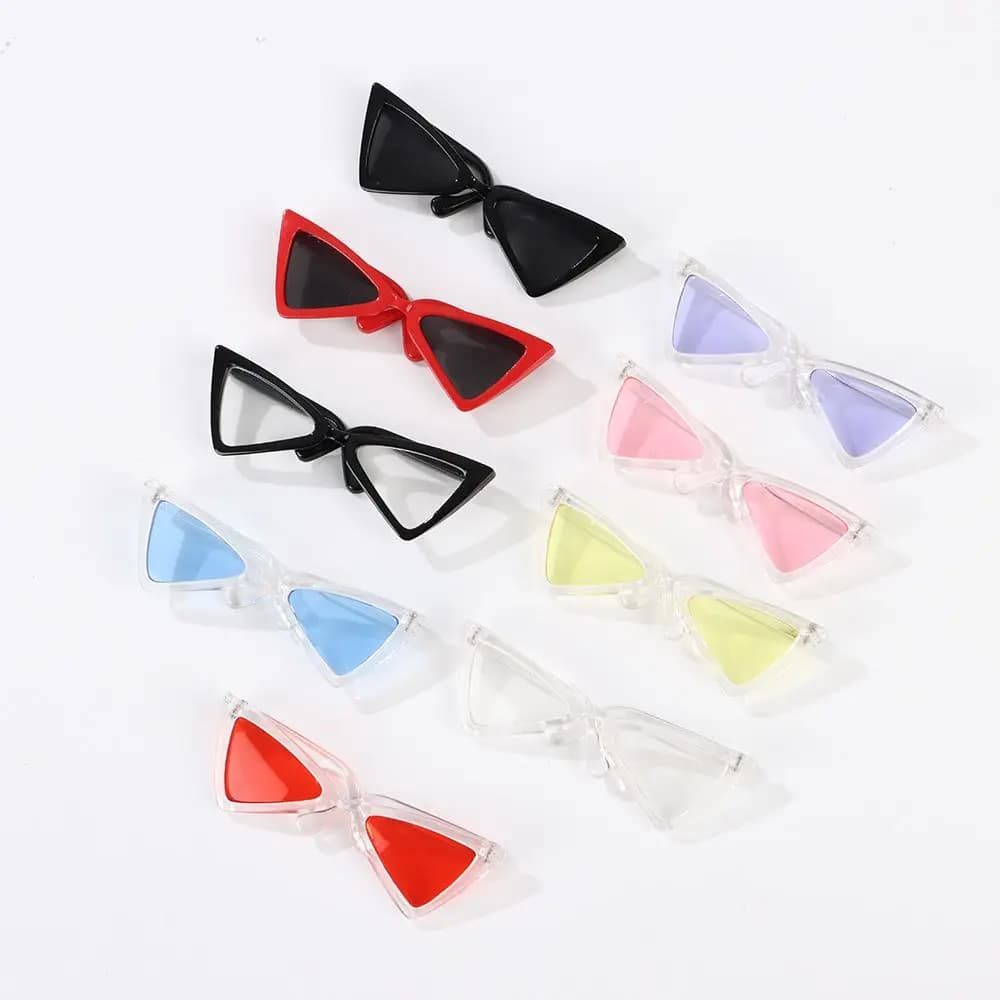 8.5cm Miniature Doll Sunglasses Pet Triangle Glasses Eyewear Eyeglasses For Blythe Doll Accessories Plush Doll Glasses Accessory