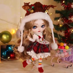 Outfits For ICY DBS Blyth Doll Christmas Clothes Santa Claus Dress Xmas Elk Suit 1/6 BJD Azone S Anime Girl