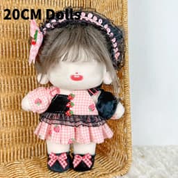 1Set Handmade 10/20cm Doll Clothes Maid Dress Headband Apron Kpop Plush Dolls Outfit Toys Baby Doll's Accessories Cos Suit
