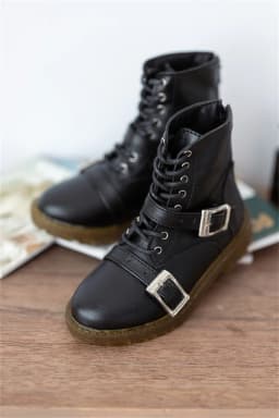 BJD doll Shoes, Strong Uncle, 1/4 Black White Double Buckle Ankle Boots, BJD doll Accessories
