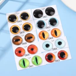 1Pairs Glass Doll Eyes for DIY Sewing Dolls Crafts Accessories Cat Eye Dragon Dinosaur Eye Round Cabochon Pet Dog Cat Eyes