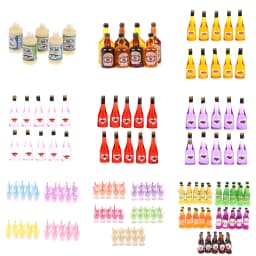 Various Styles 10pcs Mini 1/12 Dollhouse Miniature Simulation Whisky Wine Bottles Pretend Play Toys Doll Food Drink Accessories