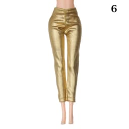 30CM Doll Pants Candy Color Fashion PU Leggings Striped Elastic Tight Trousers Handmade 1/6 Dolls Accessories Kids Toys