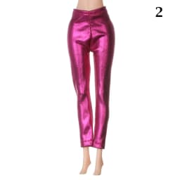 30CM Doll Pants Candy Color Fashion PU Leggings Striped Elastic Tight Trousers Handmade 1/6 Dolls Accessories Kids Toys