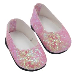 18'' Doll Mini Shoes 7 cm PU Sequin Shoes Wear For 43 cm New Baby Reborn Toys For American Dolls for Girl's Gift