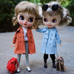 Blythe Clothes Trench Coat Casual Pants for Ob24 Ob22 Azone Blythe Doll Suit Tweed Jacket Set